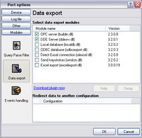 Export plugins of RS232 Data Logger