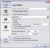 RS232 Logger File Settings.